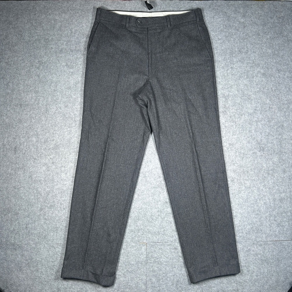 Burberry Trousers Mens 32x31 Grey JUKE-X Virgin Wool Luxury Dress Pants Designer